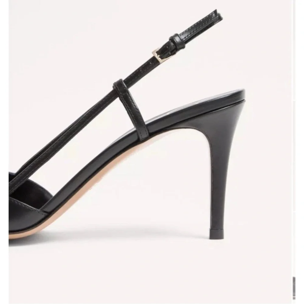 Valentino Black Slingback Heels with Buckle Detail - Picture 7 of 8